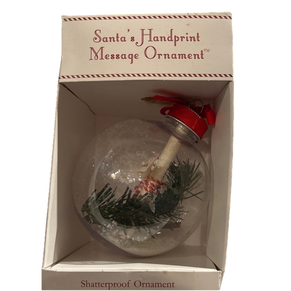 Child to Cherish Santa Handprint Message Shatterproof Christmas Ornament 159668